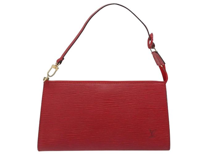LOUIS VUITTON Epi Pochette Accessoires Bolsa Vermelha M52947 LV Auth 185044 Vermelho - vista 13