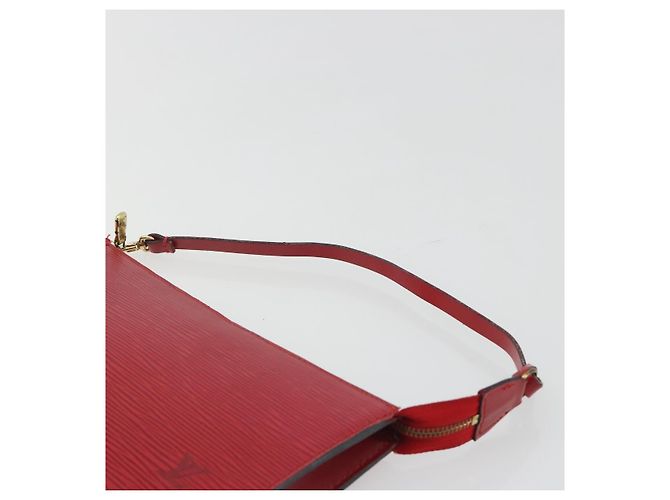 LOUIS VUITTON Epi Pochette Accessoires Bolsa Vermelha M52947 LV Auth 185044 Vermelho - vista 8