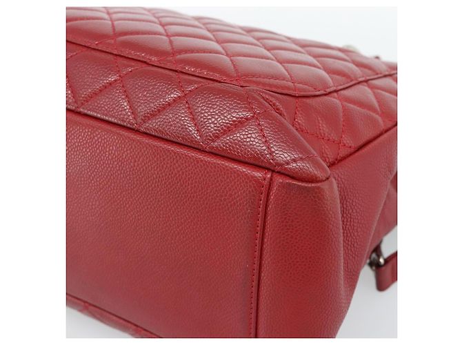 CHANEL Matelasse Chain Shoulder Bag Caviar Skin Red Silver CC Auth ka5052A Argento Rosso - vista 12