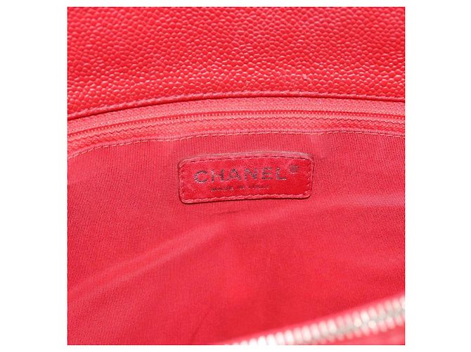 CHANEL Matelasse Chain Shoulder Bag Caviar Skin Red Silver CC Auth ka5052A Argento Rosso - vista 14