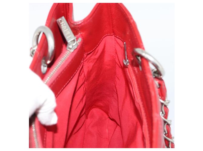 CHANEL Matelasse Chain Shoulder Bag Caviar Skin Red Silver CC Auth ka5052A Argento Rosso - vista 18