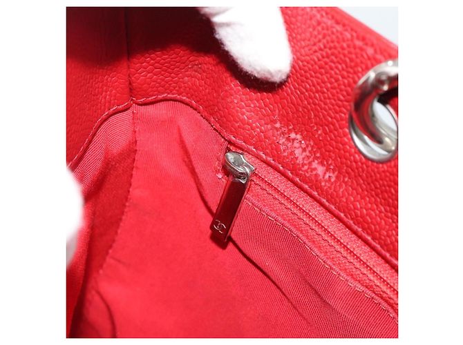 CHANEL Matelasse Chain Shoulder Bag Caviar Skin Red Silver CC Auth ka5052A Argento Rosso - vista 19