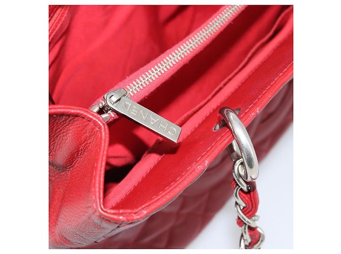 CHANEL Matelasse Chain Shoulder Bag Caviar Skin Red Silver CC Auth ka5052A Argento Rosso - vista 21