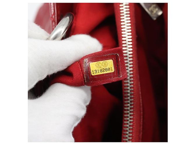 CHANEL Matelasse Chain Shoulder Bag Caviar Skin Red Silver CC Auth ka5052A Argento Rosso - vista 25