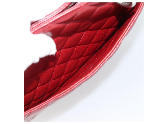 CHANEL Matelasse Chain Shoulder Bag Caviar Skin Red Silver CC Auth ka5052A Argento Rosso - vista 26