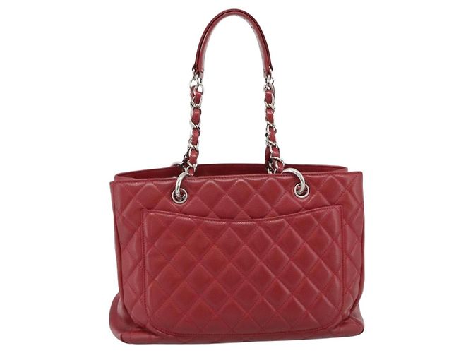 CHANEL Matelasse Chain Shoulder Bag Caviar Skin Red Silver CC Auth ka5052A Argento Rosso - vista 3