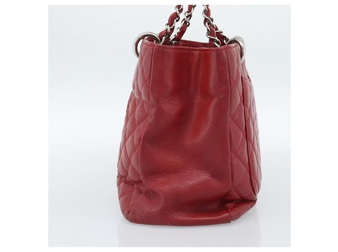 CHANEL Matelasse Chain Shoulder Bag Caviar Skin Red Silver CC Auth ka5052A Argento Rosso - vista 5