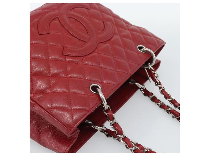 CHANEL Matelasse Chain Shoulder Bag Caviar Skin Red Silver CC Auth ka5052A Argento Rosso - vista 6