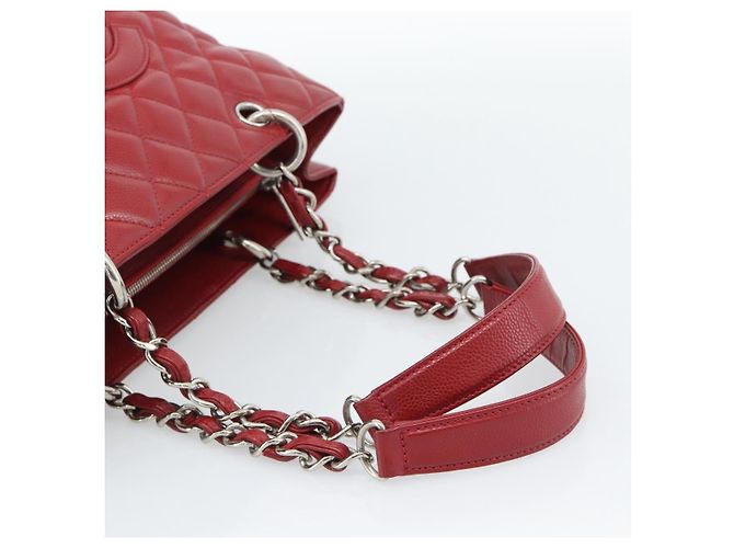 CHANEL Matelasse Chain Shoulder Bag Caviar Skin Red Silver CC Auth ka5052A Argento Rosso - vista 7