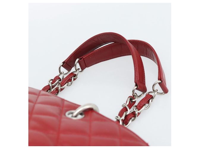 CHANEL Matelasse Chain Shoulder Bag Caviar Skin Red Silver CC Auth ka5052A Argento Rosso - vista 8