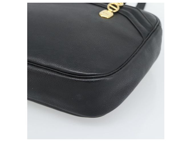Borsa a tracolla Christian Dior in pelle nera e oro Auth 188570 Nero D'oro - vista 10