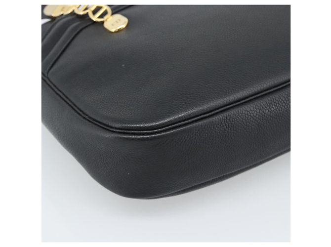 Borsa a tracolla Christian Dior in pelle nera e oro Auth 188570 Nero D'oro - vista 11
