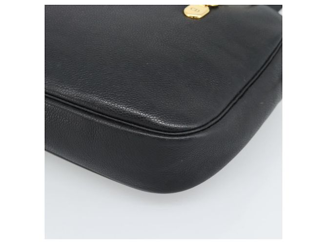 Borsa a tracolla Christian Dior in pelle nera e oro Auth 188570 Nero D'oro - vista 12