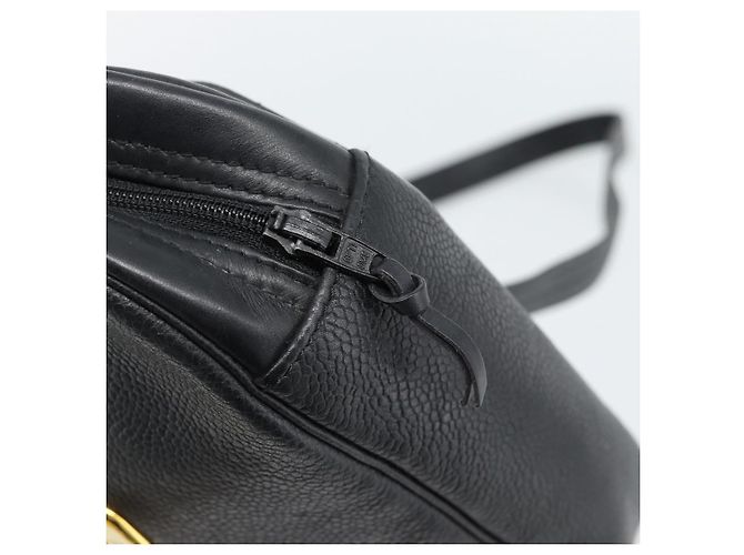 Borsa a tracolla Christian Dior in pelle nera e oro Auth 188570 Nero D'oro - vista 14
