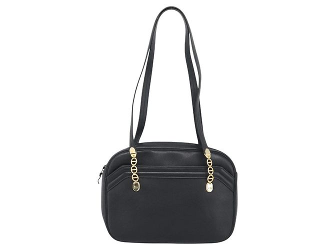 Borsa a tracolla Christian Dior in pelle nera e oro Auth 188570 Nero D'oro - vista 2
