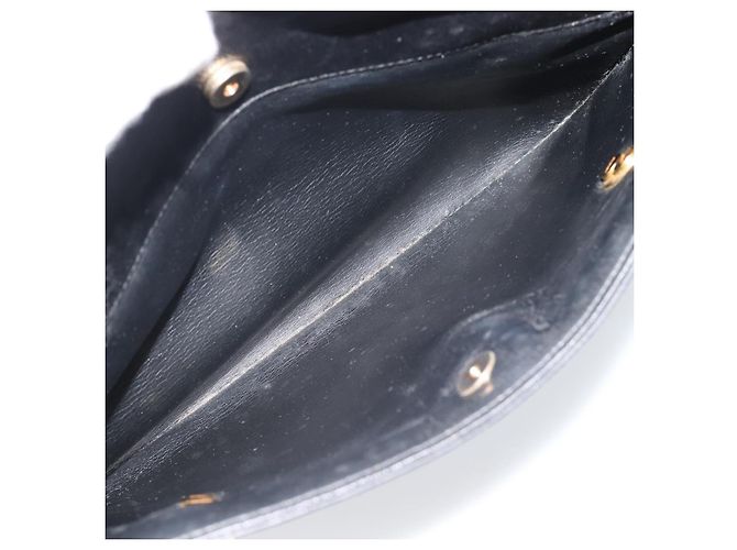 Borsa a tracolla Christian Dior in pelle nera e oro Auth 188570 Nero D'oro - vista 21