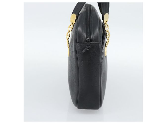 Borsa a tracolla Christian Dior in pelle nera e oro Auth 188570 Nero D'oro - vista 4