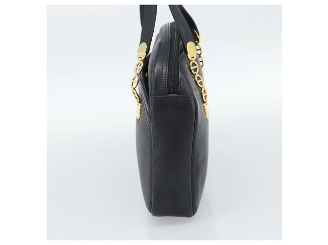 Borsa a tracolla Christian Dior in pelle nera e oro Auth 188570 Nero D'oro - vista 5