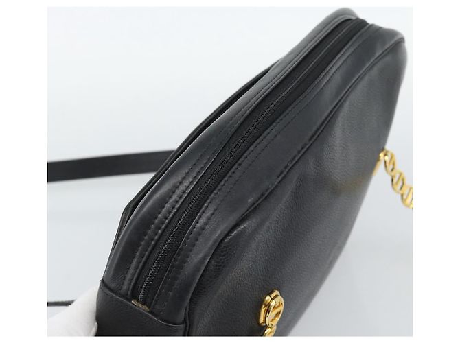 Borsa a tracolla Christian Dior in pelle nera e oro Auth 188570 Nero D'oro - vista 6