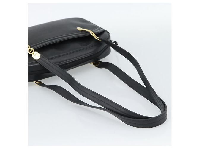 Borsa a tracolla Christian Dior in pelle nera e oro Auth 188570 Nero D'oro - vista 7