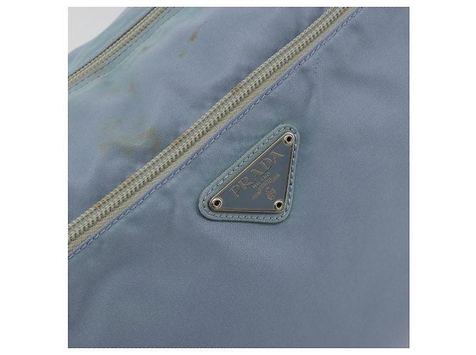 Borsa a tracolla PRADA Nylon Azzurro Chiaro Argento Auth 189553A Blu chiaro - vista 17