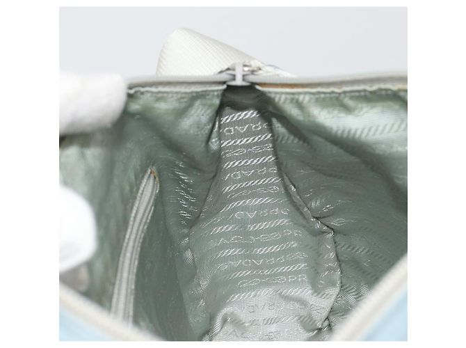 Borsa a tracolla PRADA Nylon Azzurro Chiaro Argento Auth 189553A Blu chiaro - vista 21