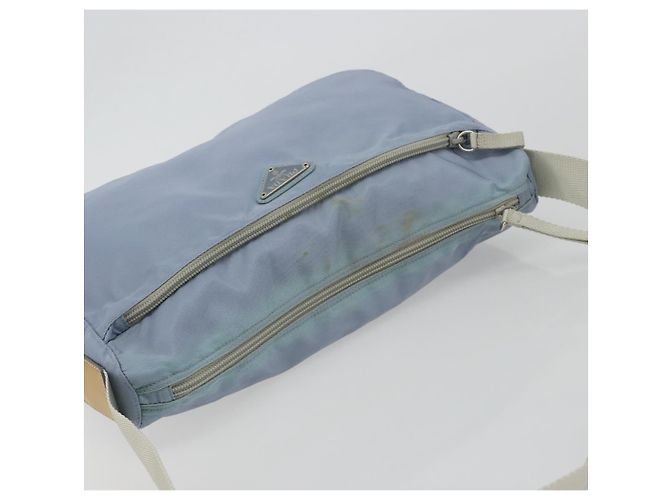 Borsa a tracolla PRADA Nylon Azzurro Chiaro Argento Auth 189553A Blu chiaro - vista 7