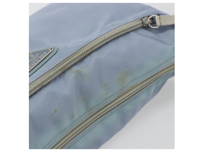 Borsa a tracolla PRADA Nylon Azzurro Chiaro Argento Auth 189553A Blu chiaro - vista 8