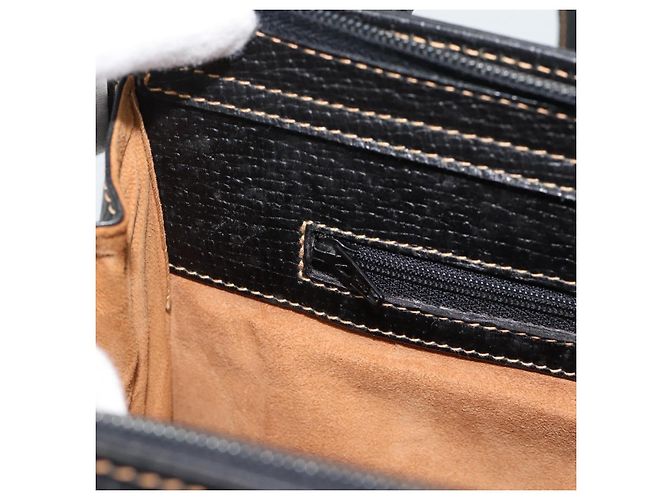 Borsa Tote LOEWE in pelle nera e oro Auth bs35912 Nero D'oro - vista 20