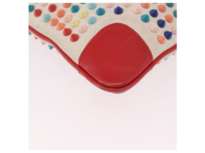 Borsa a Spalla Christian Louboutin in Pelle Bianca e Rossa Auth bs35872 Bianco Rosso - vista 10
