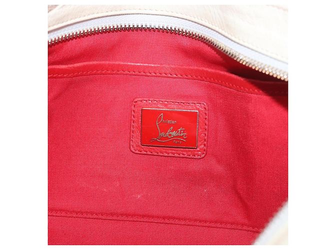 Borsa a Spalla Christian Louboutin in Pelle Bianca e Rossa Auth bs35872 Bianco Rosso - vista 15