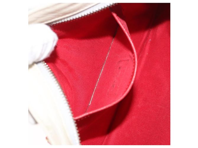 Borsa a Spalla Christian Louboutin in Pelle Bianca e Rossa Auth bs35872 Bianco Rosso - vista 19