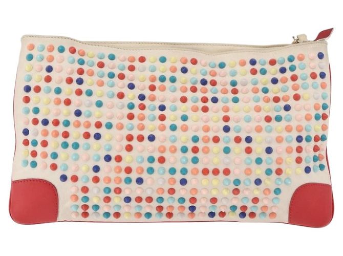 Borsa a Spalla Christian Louboutin in Pelle Bianca e Rossa Auth bs35872 Bianco Rosso - vista 3