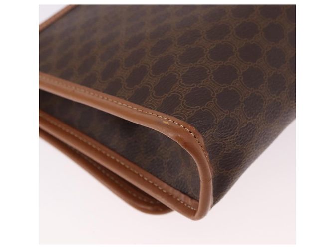 Céline Borsa a Spalla in Tela Macadam CELINE in Pelle PVC Marrone Oro Auth BA13670 D'oro - vista 12