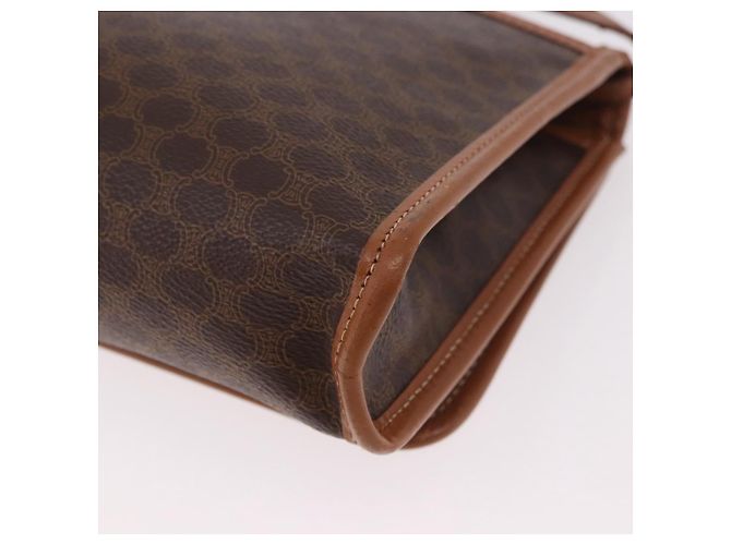 Céline Borsa a Spalla in Tela Macadam CELINE in Pelle PVC Marrone Oro Auth BA13670 D'oro - vista 13