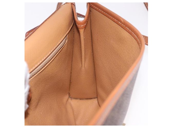Céline Borsa a Spalla in Tela Macadam CELINE in Pelle PVC Marrone Oro Auth BA13670 D'oro - vista 18