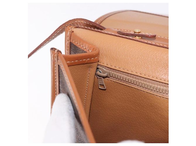 Céline Borsa a Spalla in Tela Macadam CELINE in Pelle PVC Marrone Oro Auth BA13670 D'oro - vista 20