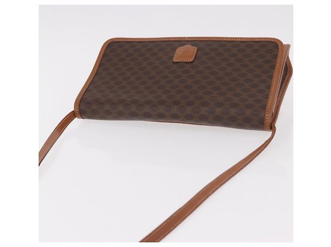 Céline Borsa a Spalla in Tela Macadam CELINE in Pelle PVC Marrone Oro Auth BA13670 D'oro - vista 6
