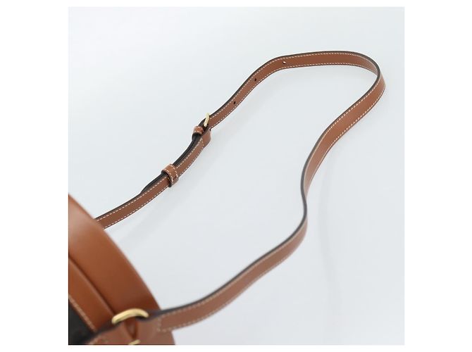 Céline BORSA CELINE Tambour Shoulder Bag in tela Macadam Triomphe PVC Nero Oro Auth 189888SM D'oro - vista 8