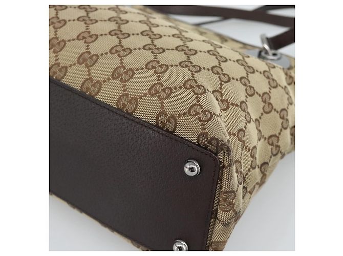 Bolso Tote GUCCI GG Canvas Beige Oro 120837 Auth ep14970 Dorado - vista 10