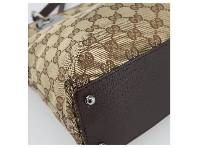 Bolso Tote GUCCI GG Canvas Beige Oro 120837 Auth ep14970 Dorado - vista 11