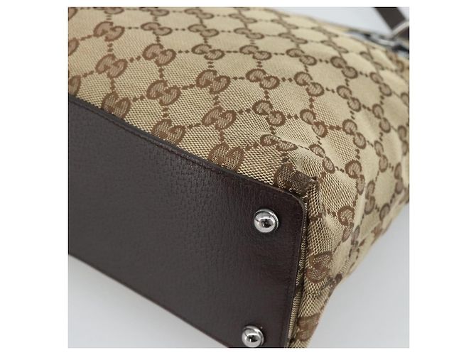 Bolso Tote GUCCI GG Canvas Beige Oro 120837 Auth ep14970 Dorado - vista 12
