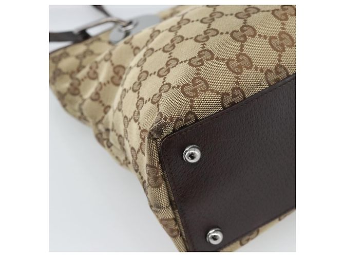 Bolso Tote GUCCI GG Canvas Beige Oro 120837 Auth ep14970 Dorado - vista 13