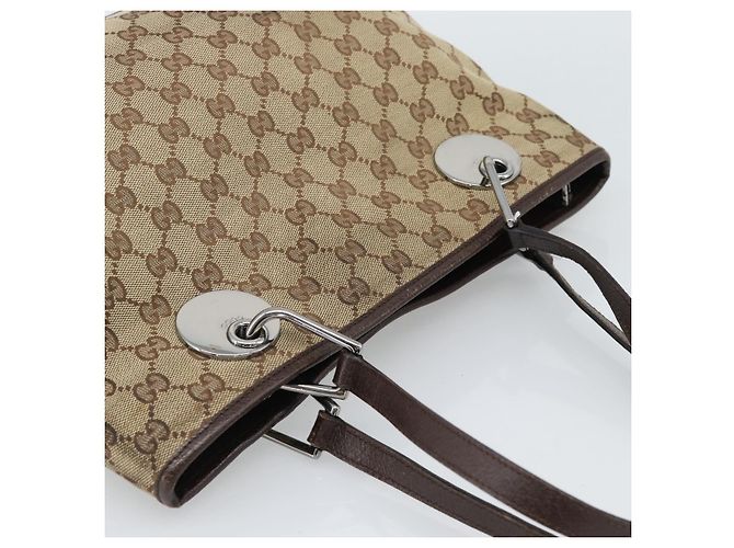 Bolso Tote GUCCI GG Canvas Beige Oro 120837 Auth ep14970 Dorado - vista 6