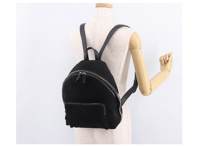 Autre Marque Rucksack Stella MacCartney Falabella Polyester Black Silver Auth 188925A Schwarz Silber - Ansicht 25