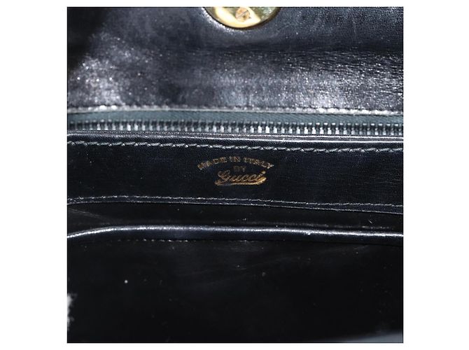 Borsa GUCCI in pelle nera e oro Auth ka5042 Nero D'oro - vista 14