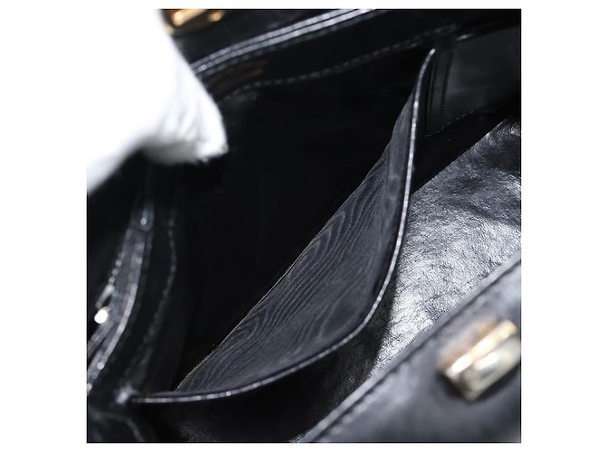 Borsa GUCCI in pelle nera e oro Auth ka5042 Nero D'oro - vista 18