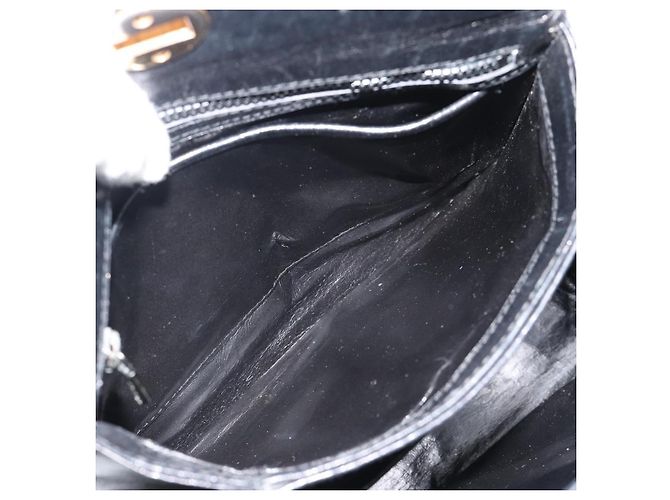 Borsa GUCCI in pelle nera e oro Auth ka5042 Nero D'oro - vista 19
