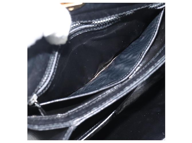 Borsa GUCCI in pelle nera e oro Auth ka5042 Nero D'oro - vista 20