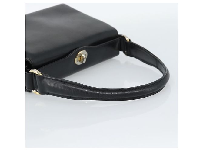 Borsa GUCCI in pelle nera e oro Auth ka5042 Nero D'oro - vista 7